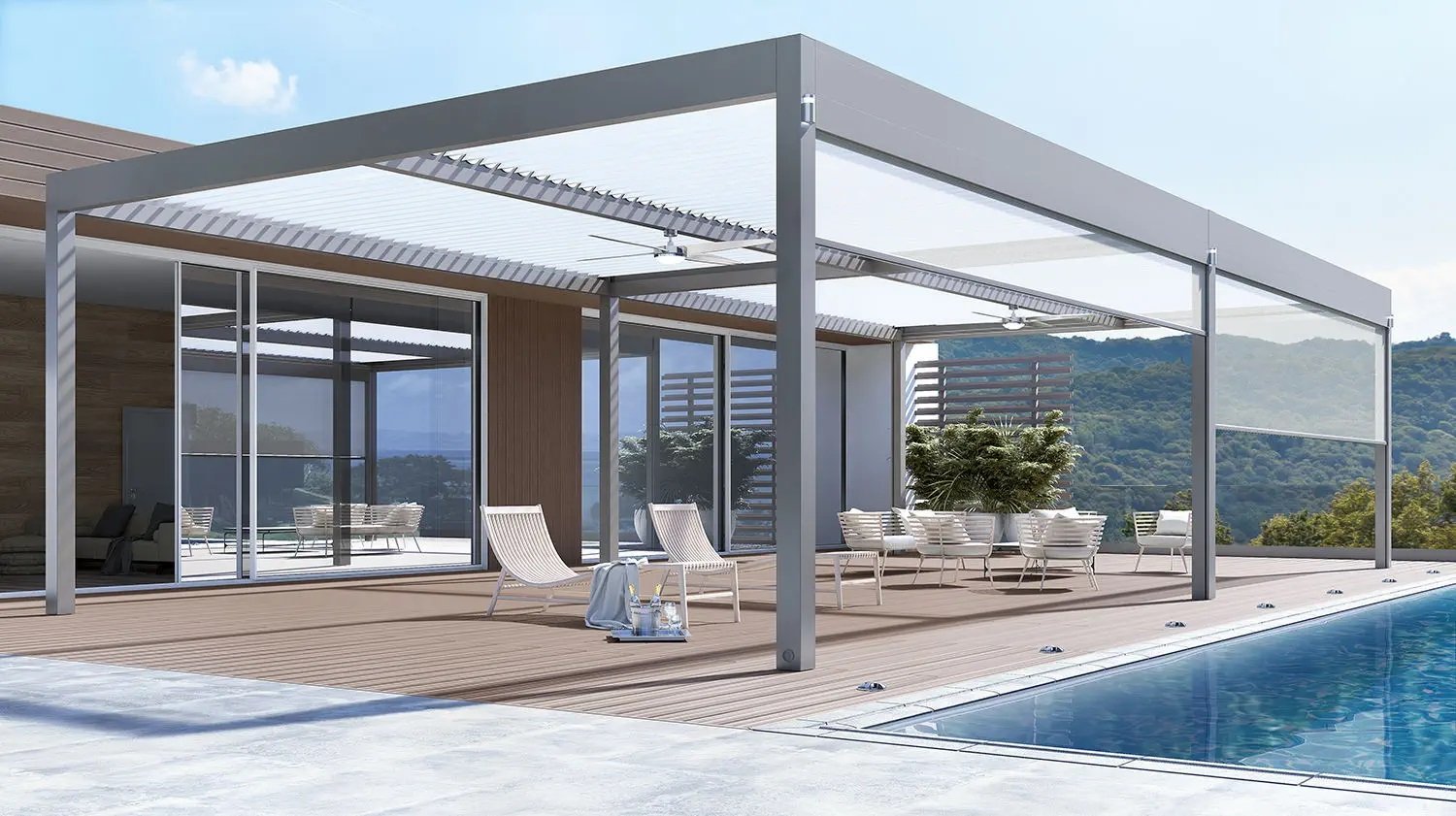 Aluminum pergola - Durable, lightweight, and stylish outdoor structure for year-round enjoyment.